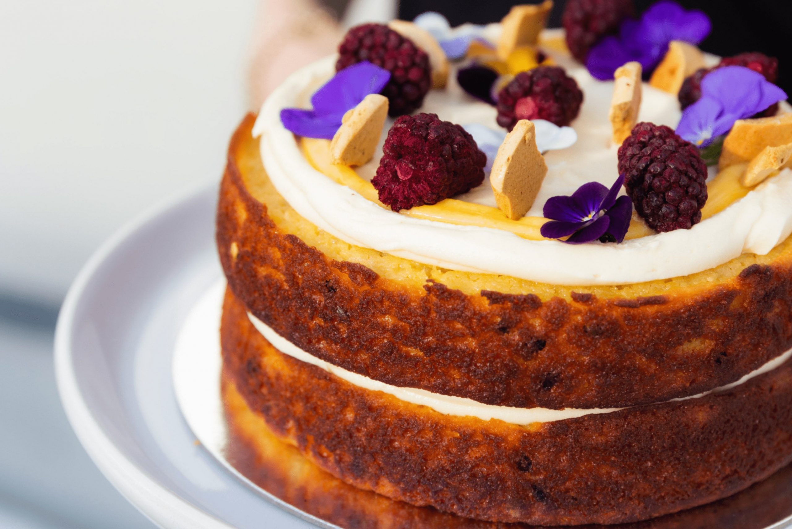 passionfruit cake with edible flowers recipe
